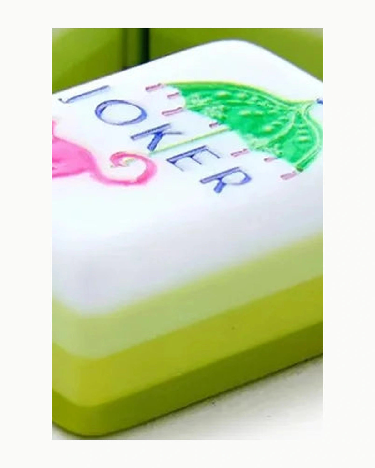 Apple Green Mahjong Tiles - Hydrangea — Single tile