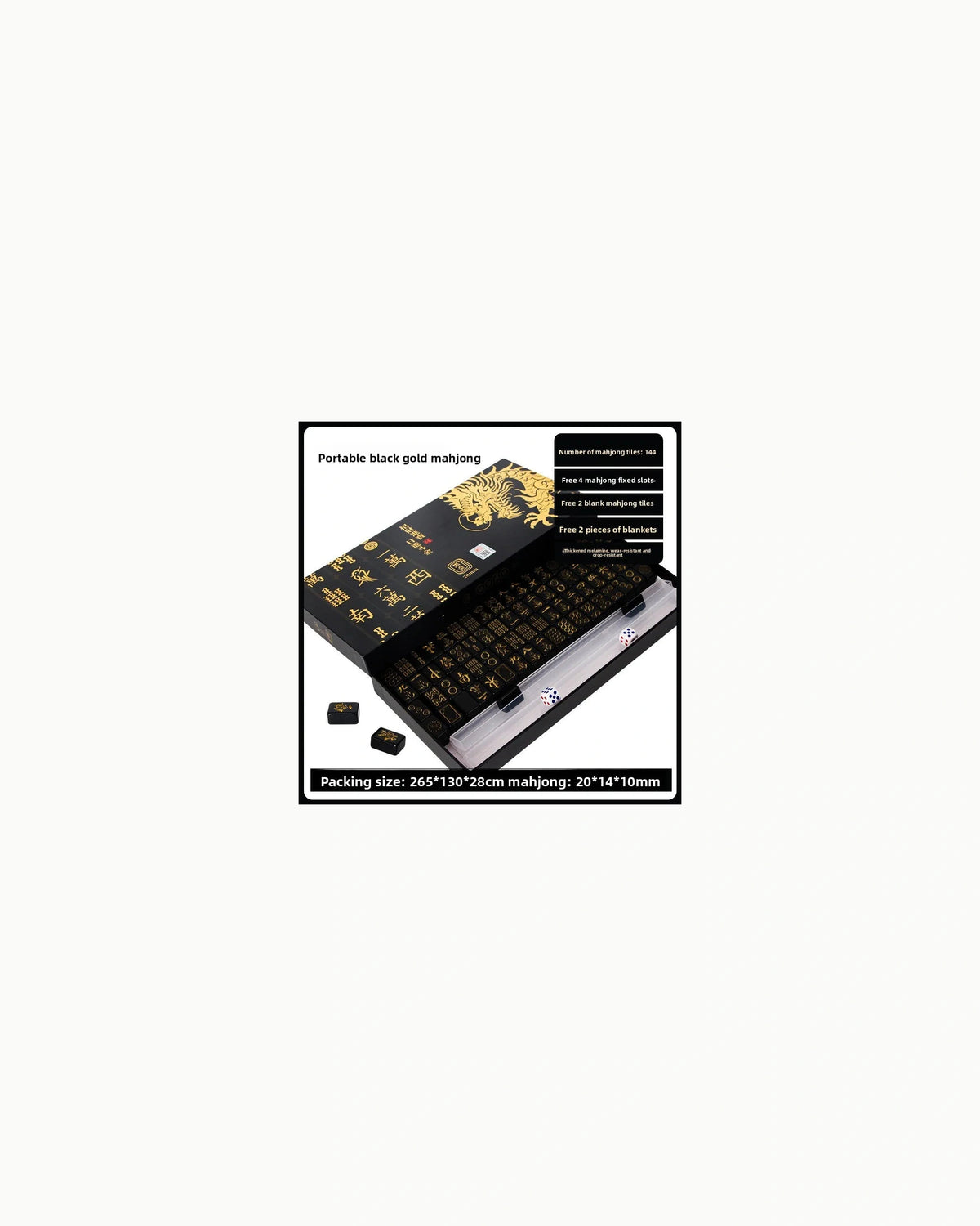 Black Gold Mahjong Set - Onyx — Compact
