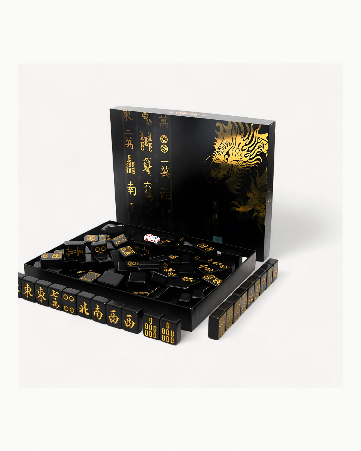 Black Gold Mahjong Set - Onyx — Full