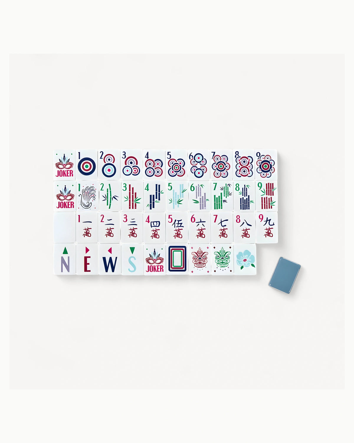 Blue Acrylic Mahjong Set - Honeysuckle — Compact