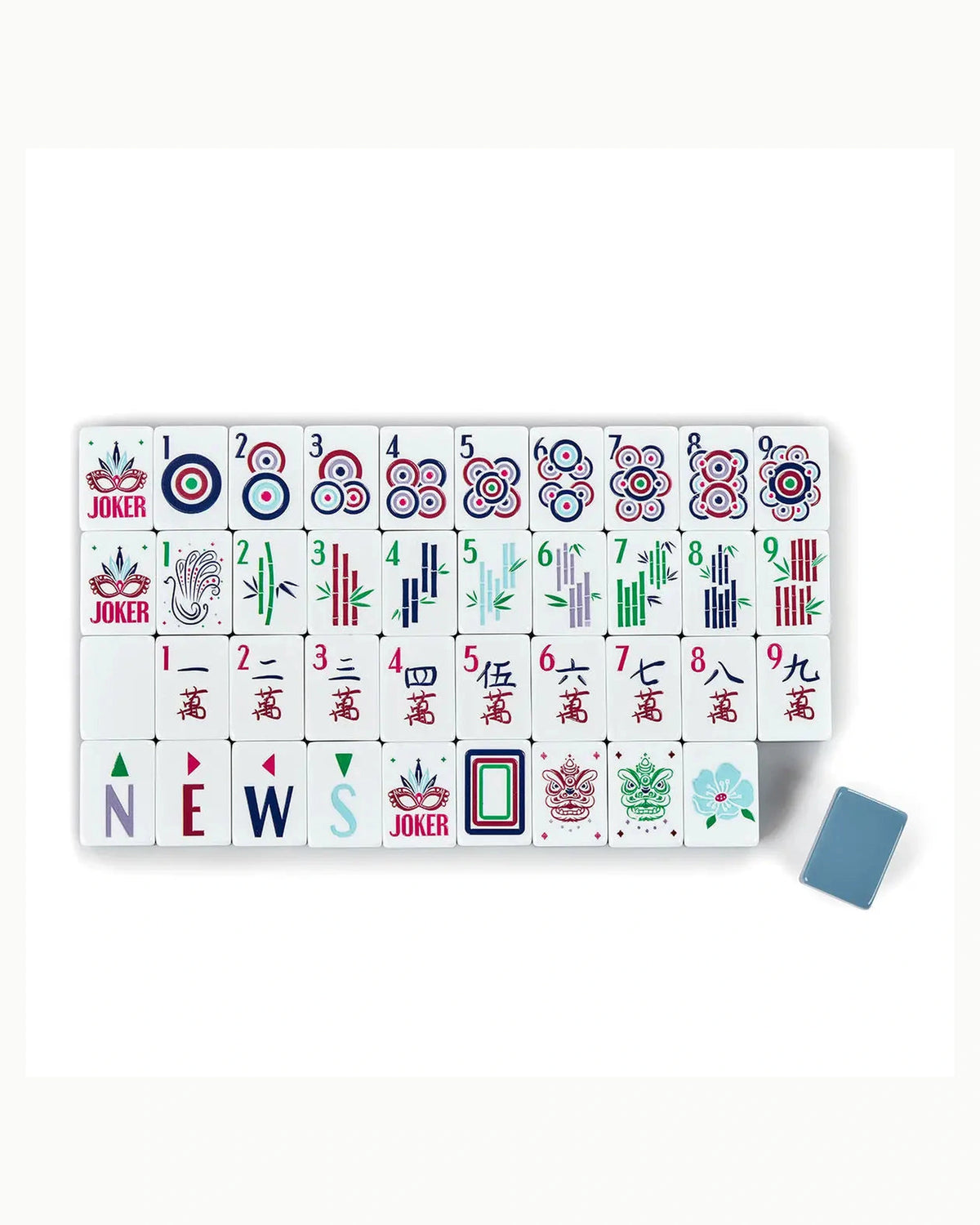 Blue Acrylic Mahjong Set - Honeysuckle — Full