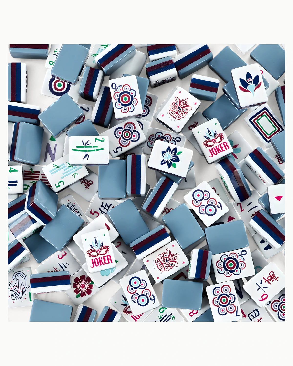 Blue Acrylic Mahjong Set - Honeysuckle — Loose tiles