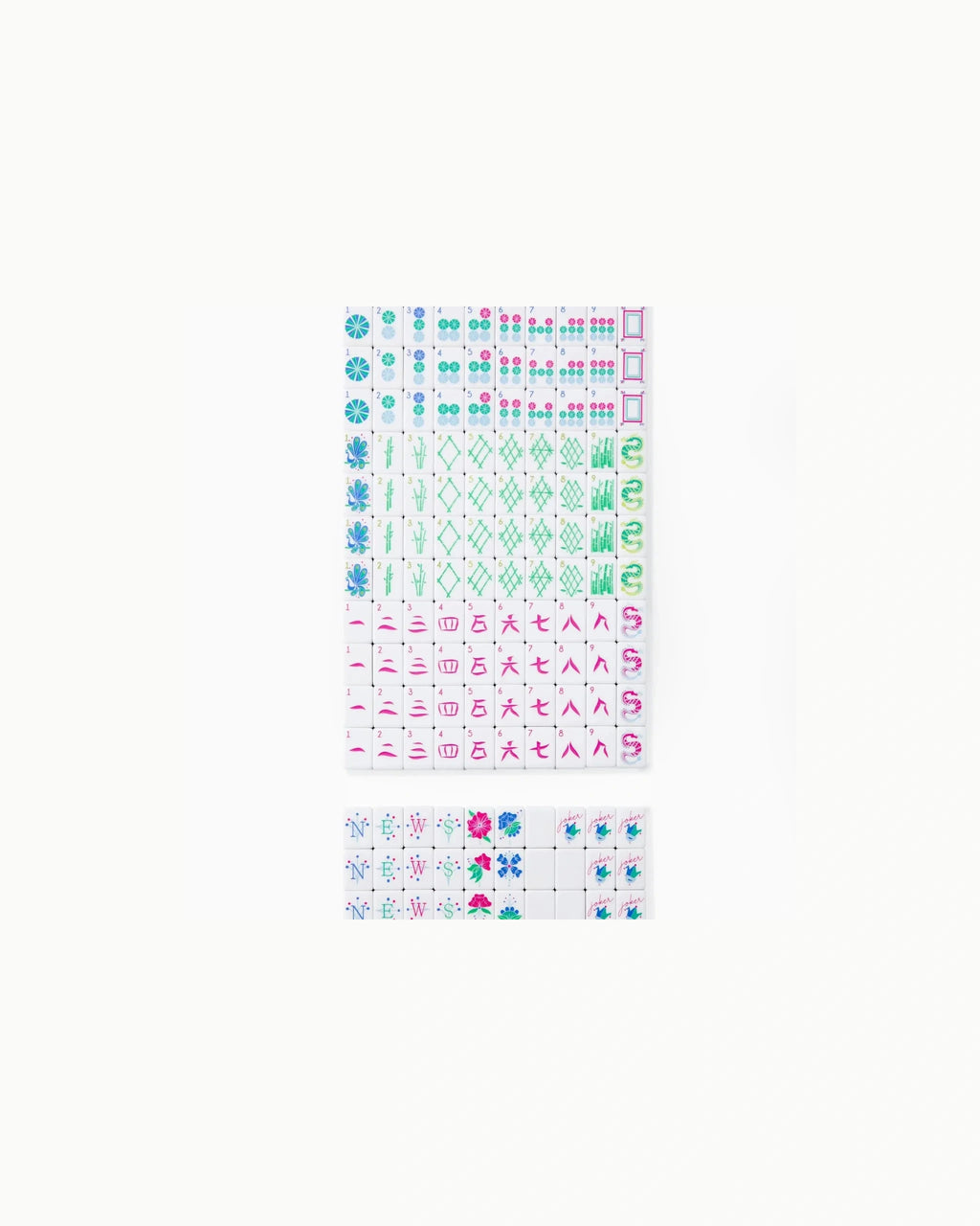 Cyan Acrylic Mahjong Set - Iris — Full