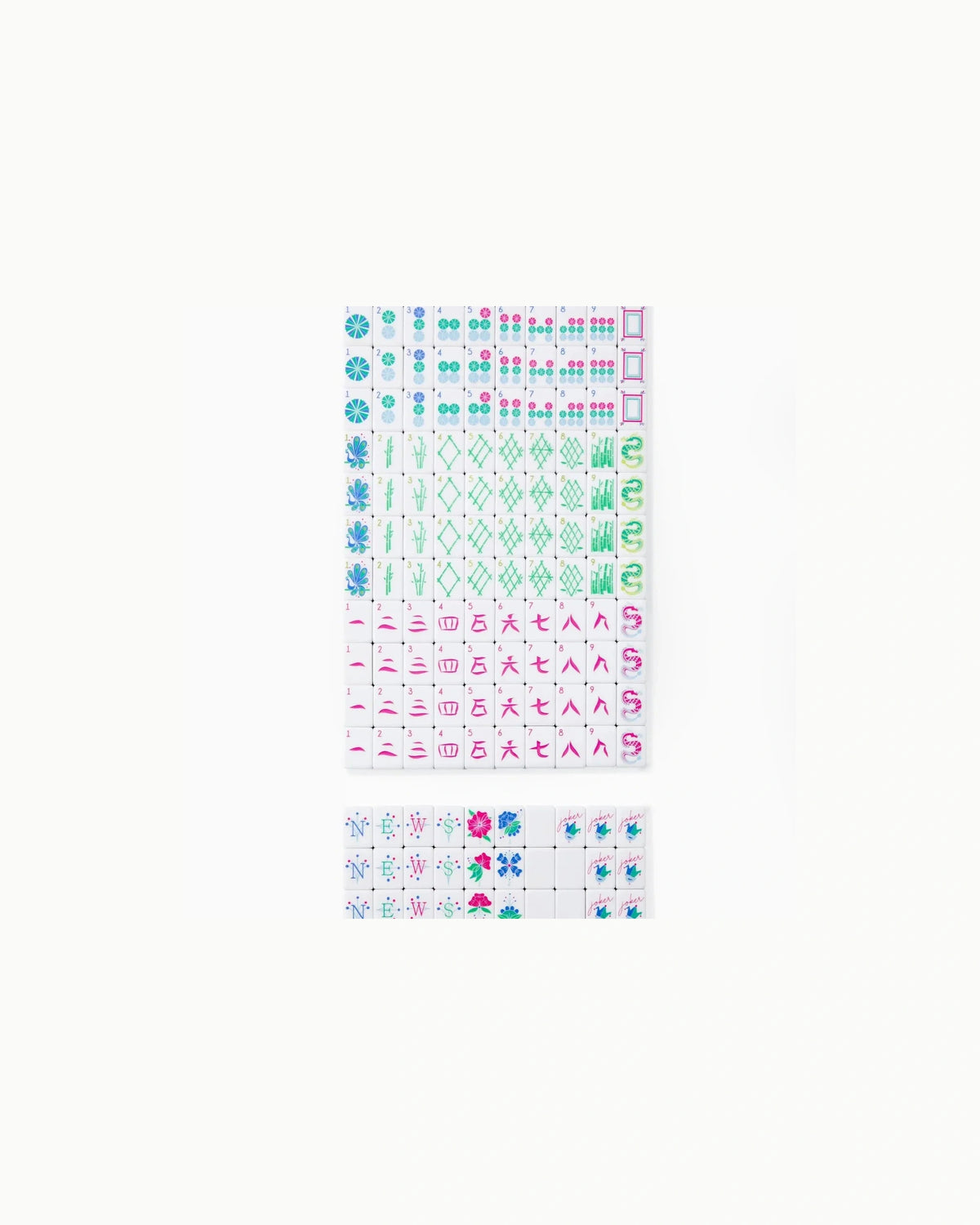 Cyan Acrylic Mahjong Set - Iris — Full