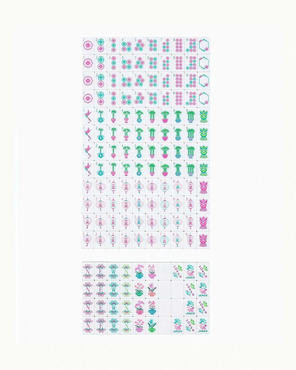 Emerald Mahjong Tiles - Magnolia — Full
