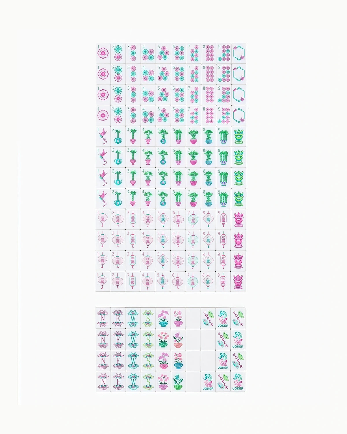 Emerald Mahjong Tiles - Magnolia — Full