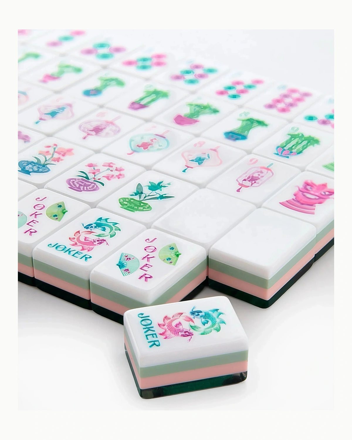 Emerald Mahjong Tiles - Magnolia — 3/4