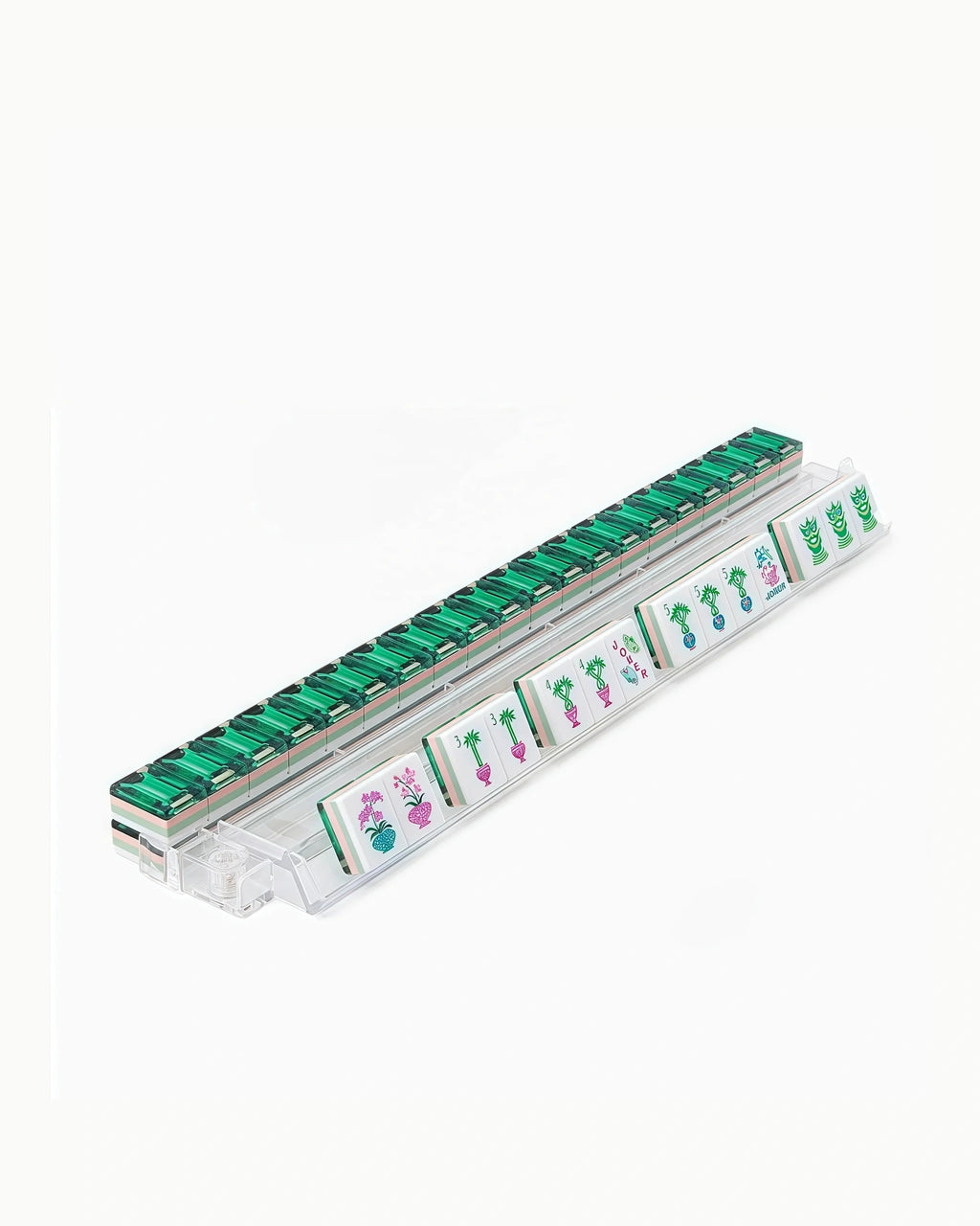 Emerald Mahjong Tiles - Magnolia — Rack