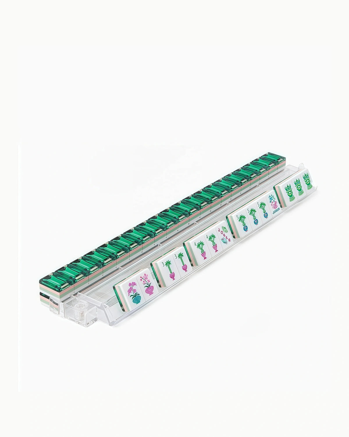 Emerald Mahjong Tiles - Magnolia — Rack