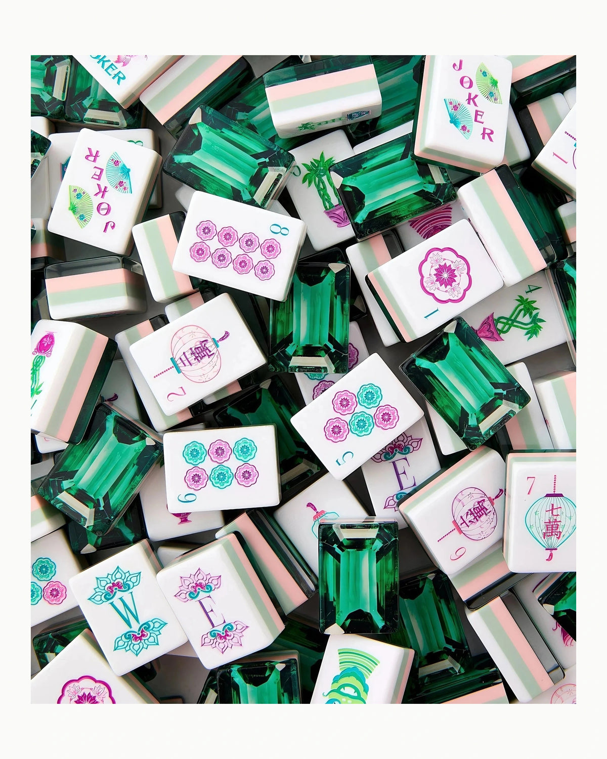 Emerald Mahjong Tiles - Magnolia — Loose tiles