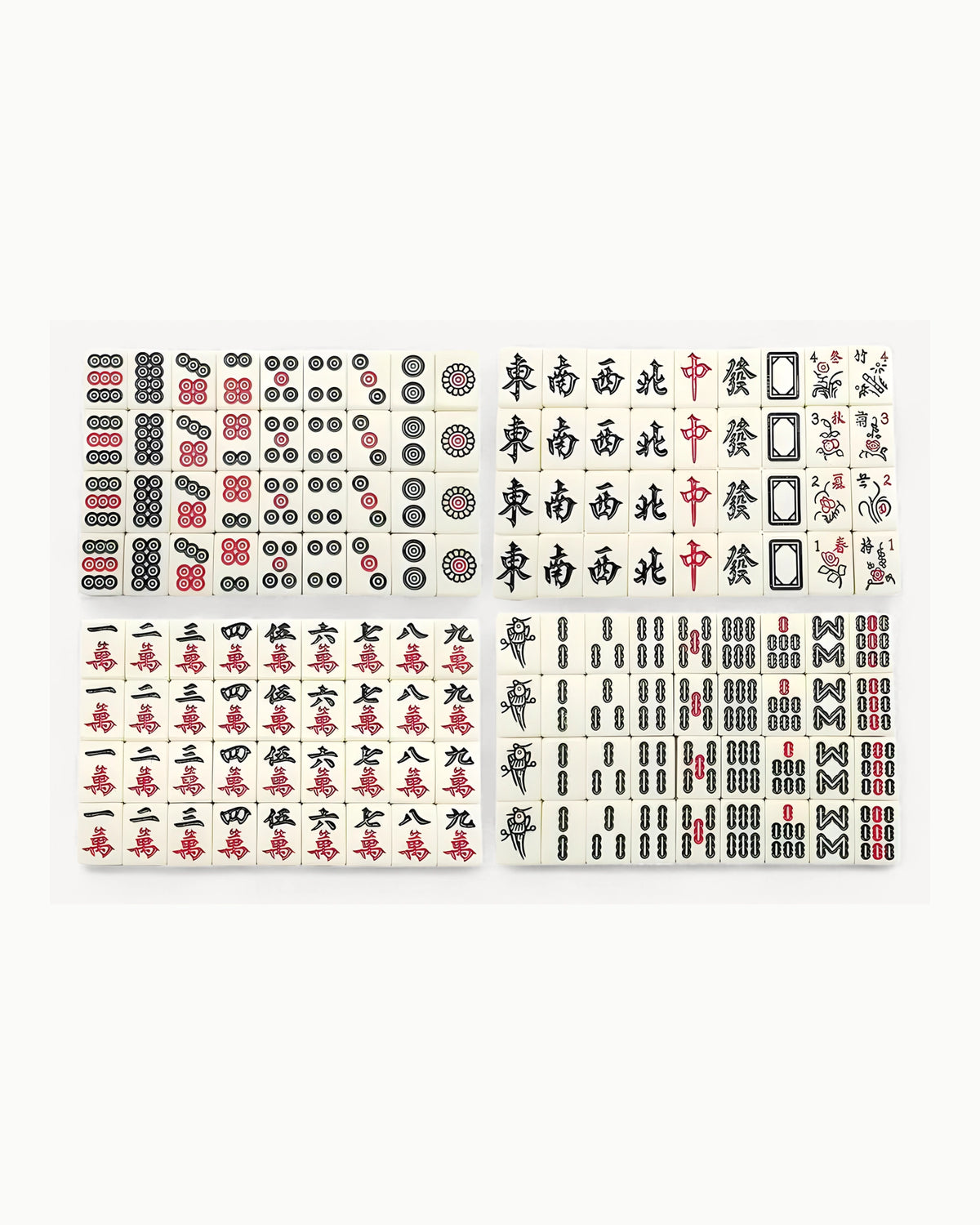 Engraved Mahjong Tiles - Alabaster — Full