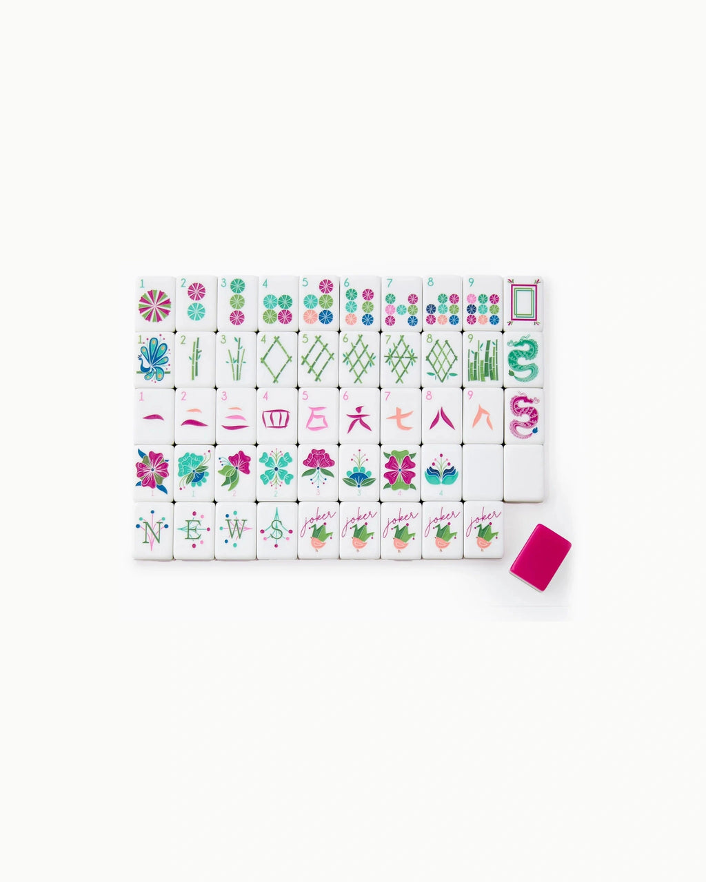 Green Acrylic Mahjong Set - Verbena — Compact