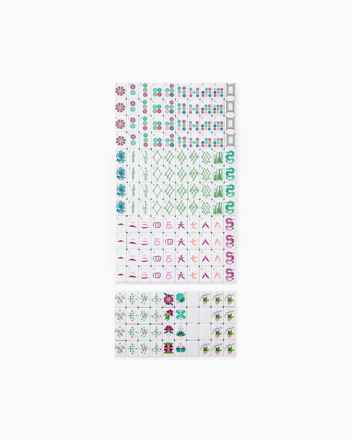 Green Acrylic Mahjong Set - Verbena — Full