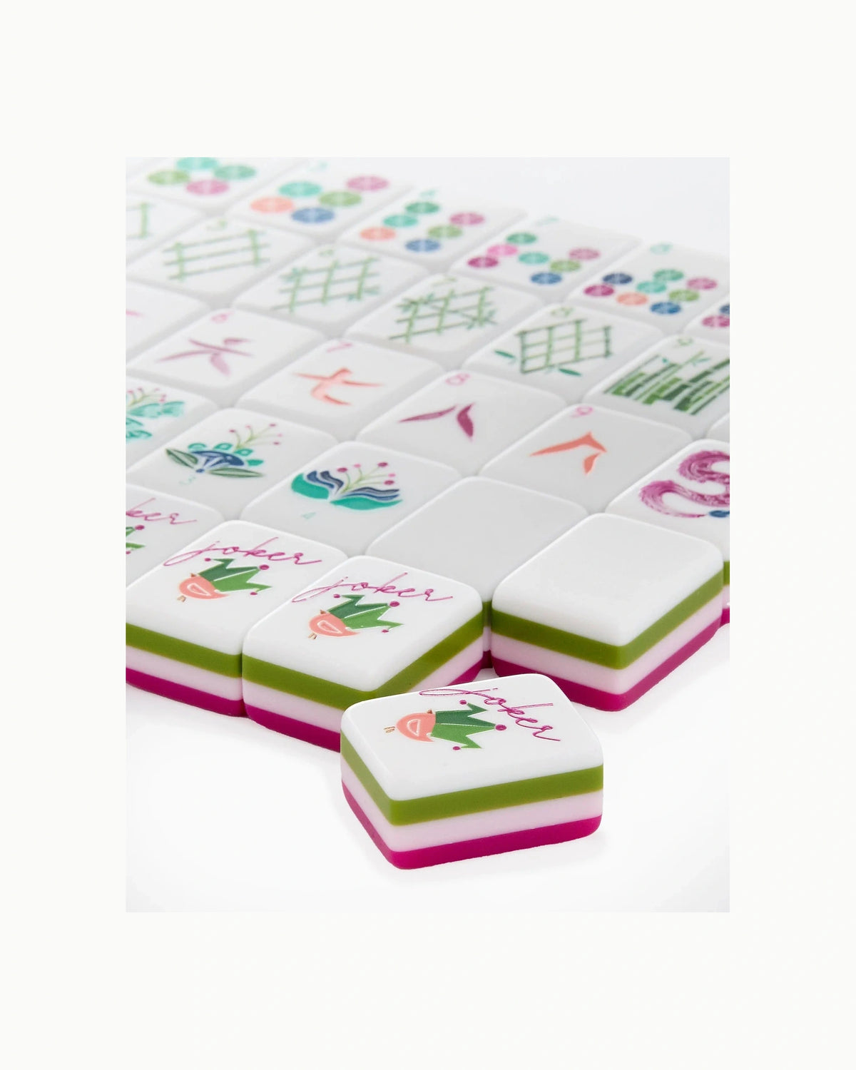 Green Acrylic Mahjong Set - Verbena — 3/4