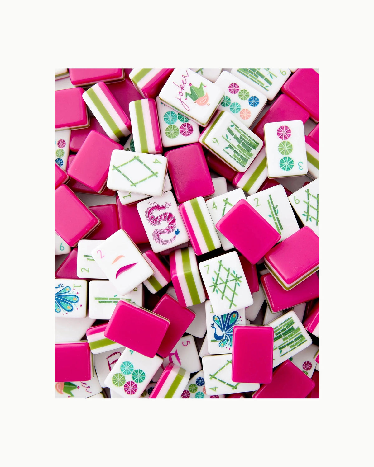 Green Acrylic Mahjong Set - Verbena — Loose tiles