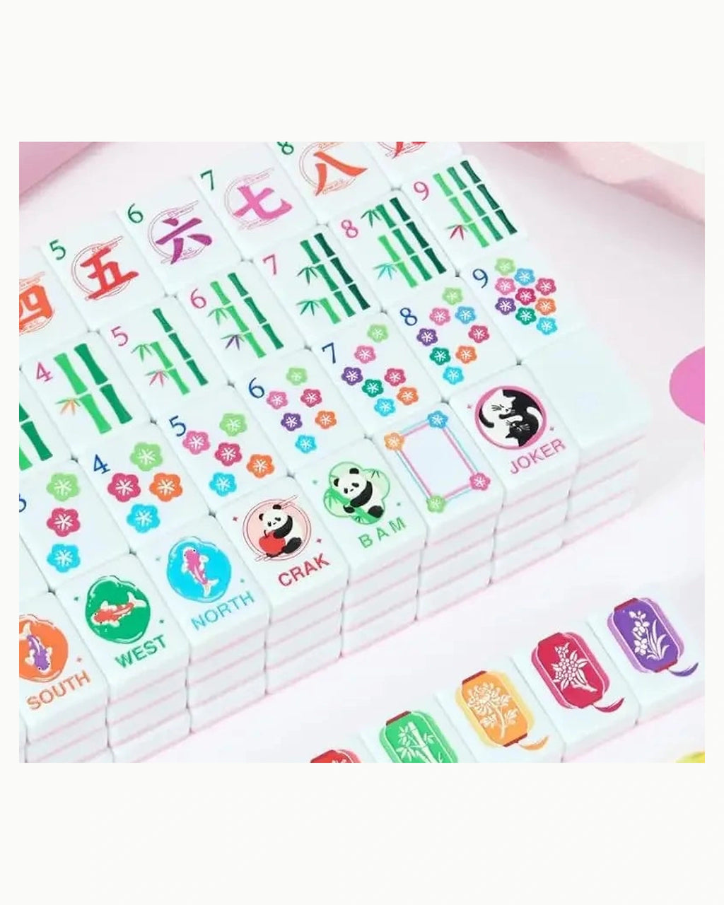 Pink Melamine Mahjong Set - Azalea — Rack