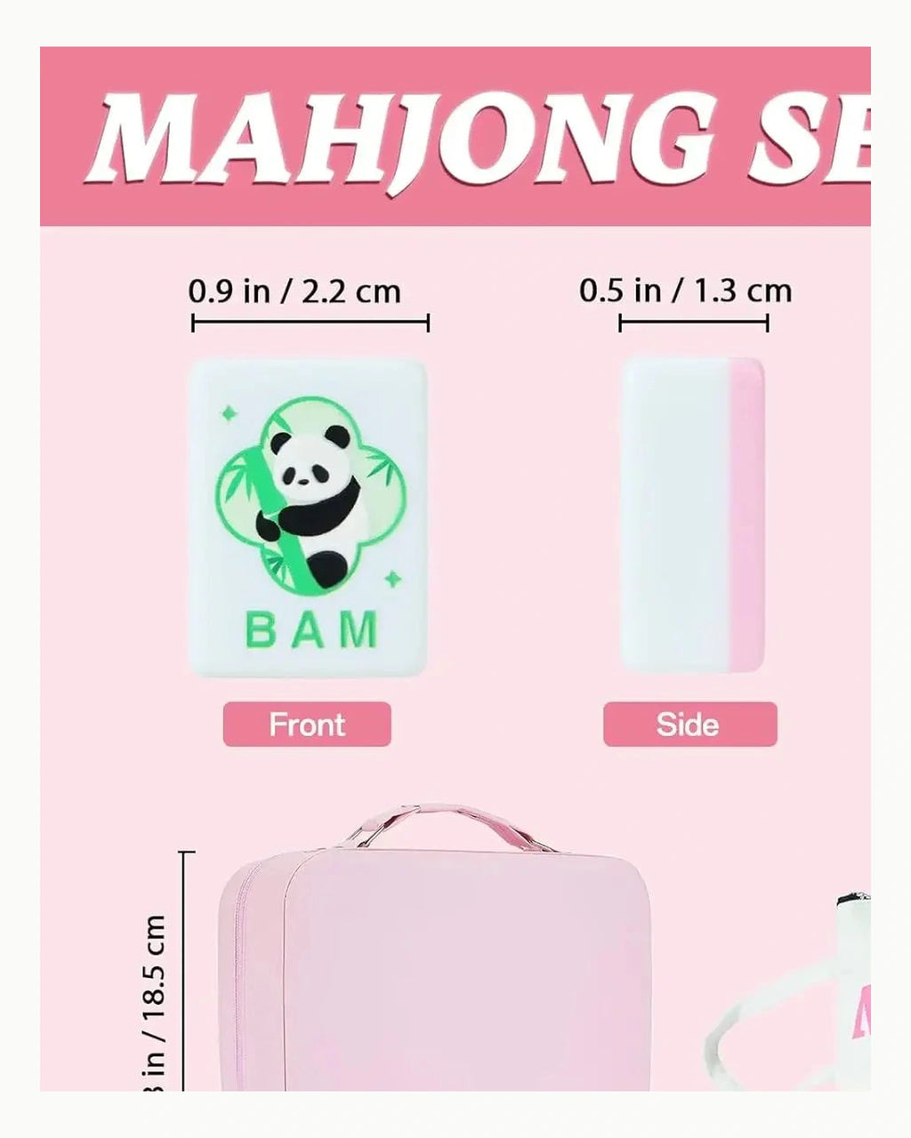 Pink Melamine Mahjong Set - Azalea — Single tile
