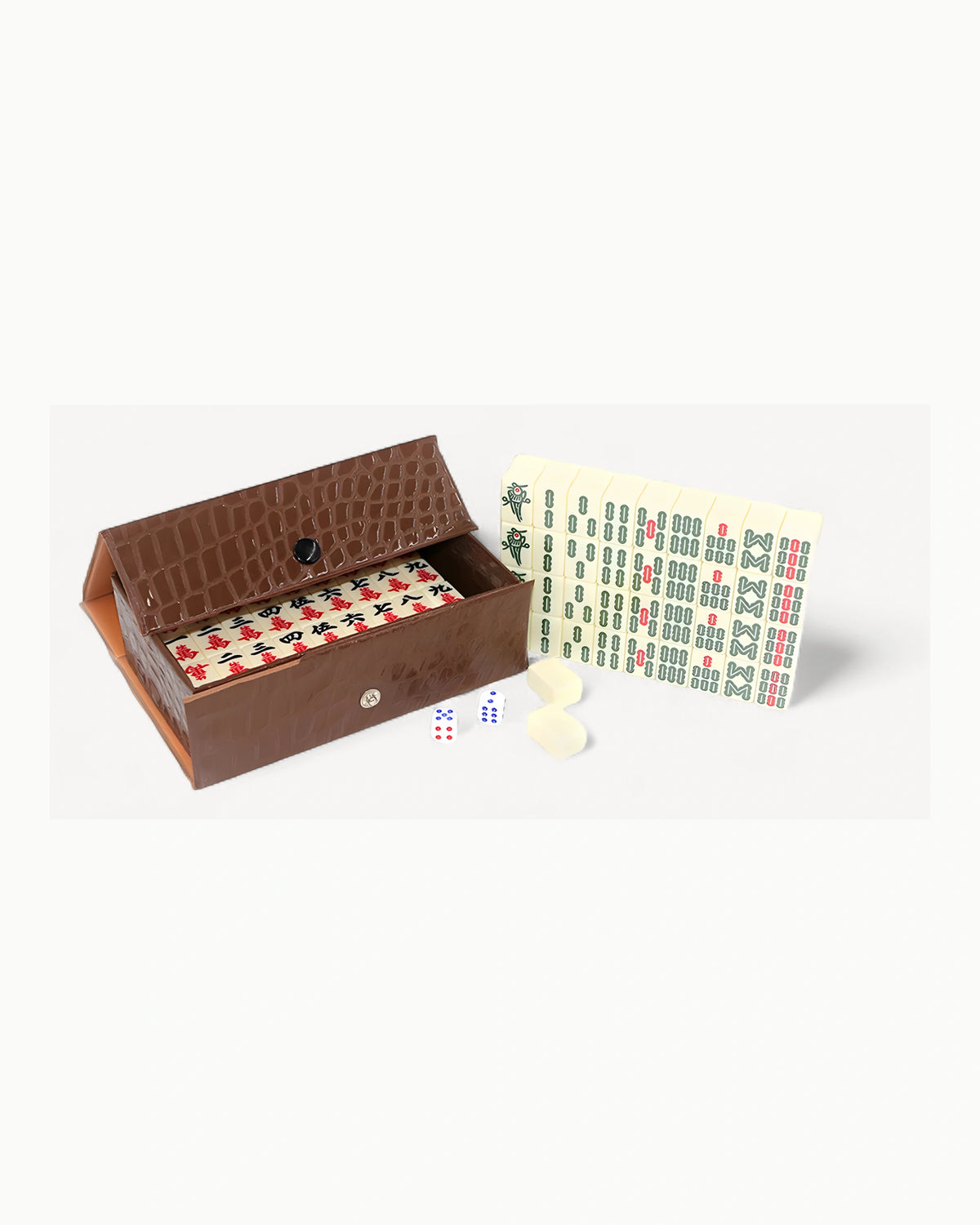White Mahjong Tiles Set - Porcelain — Compact