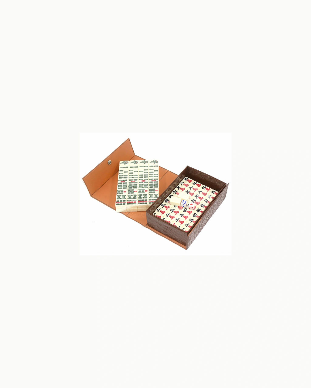 White Mahjong Tiles Set - Porcelain — Rack