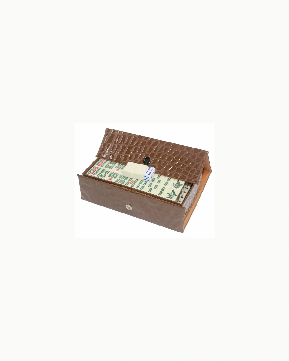 White Mahjong Tiles Set - Porcelain — Case