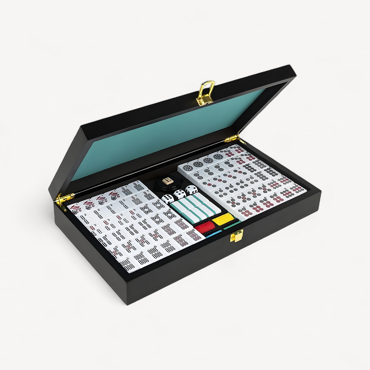 Mahjong card set wooden box in melamine and organic material (1 of 11)