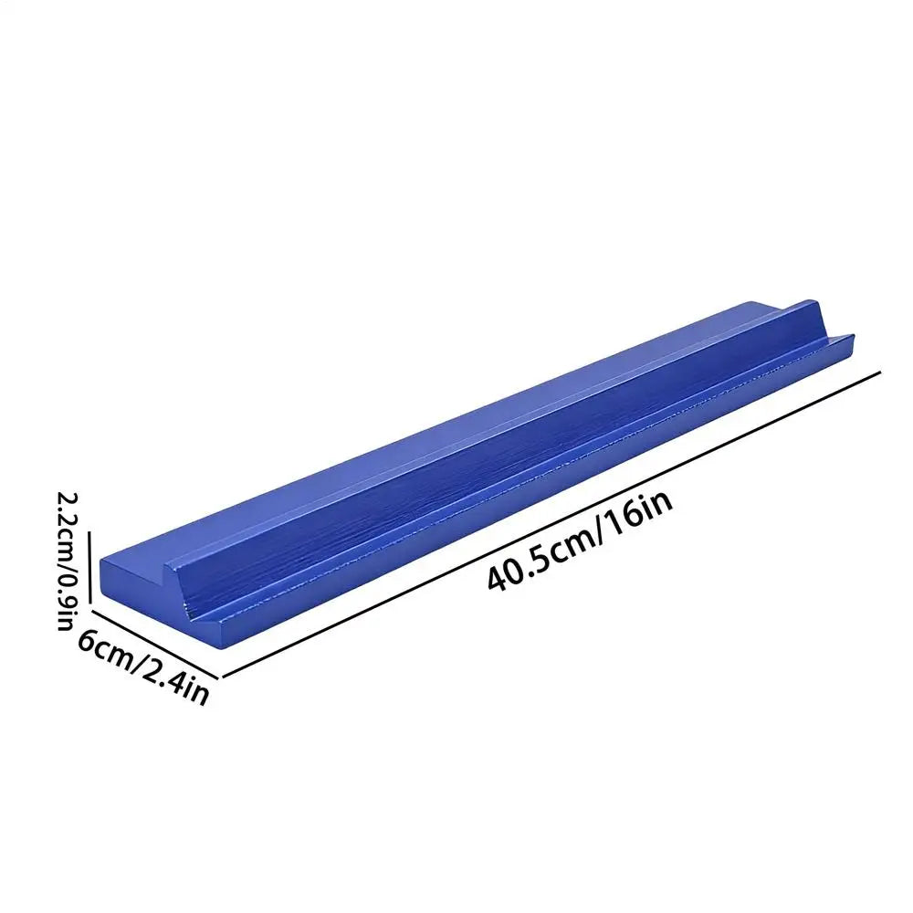 Blue Maple rack with its sizes marked: 16 in (40.5 cm) long, 2.4 in (6 cm) deep and 0.9 in (2.2 cm) high