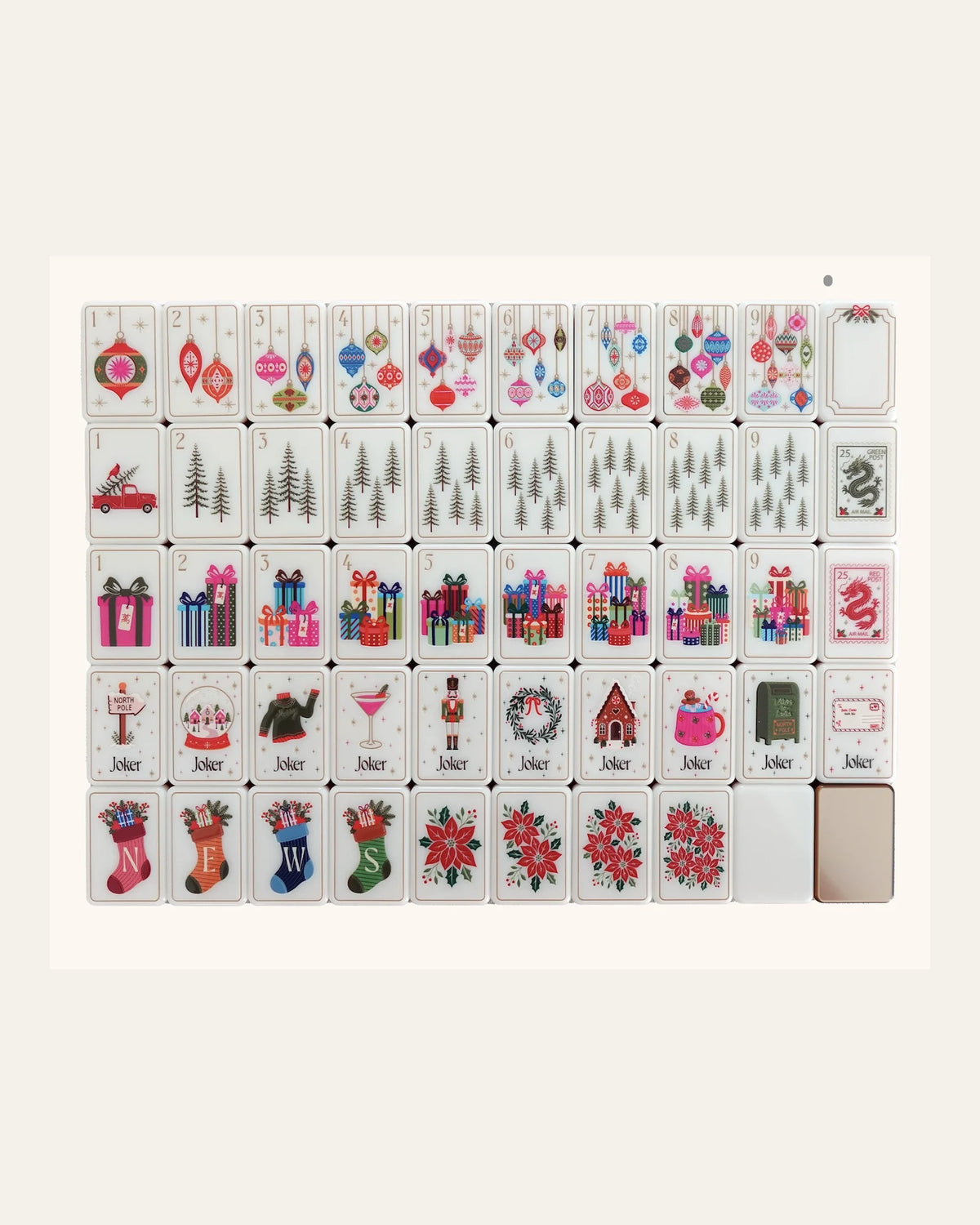 Noelle - Christmas Mahjong Set - Holiday Tile Artwork - Compact view