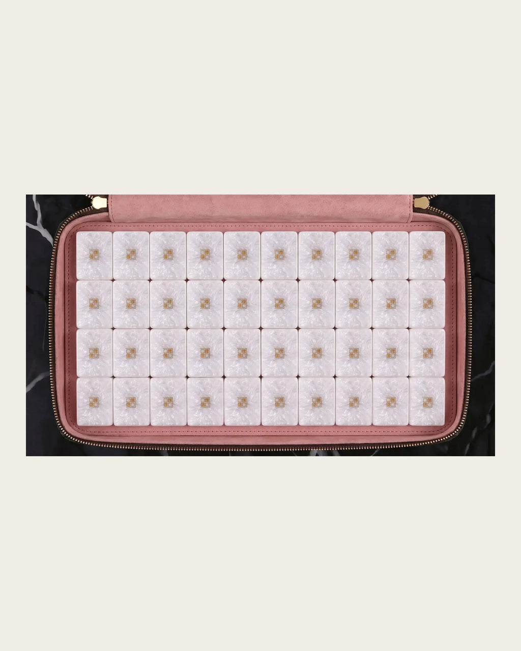 Opaline - Pearl Mahjong Tiles - Engraved Botanical Art - Full view