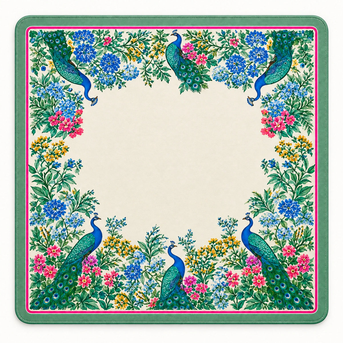 Peonia tropical peacock floral American mahjong mat packshot