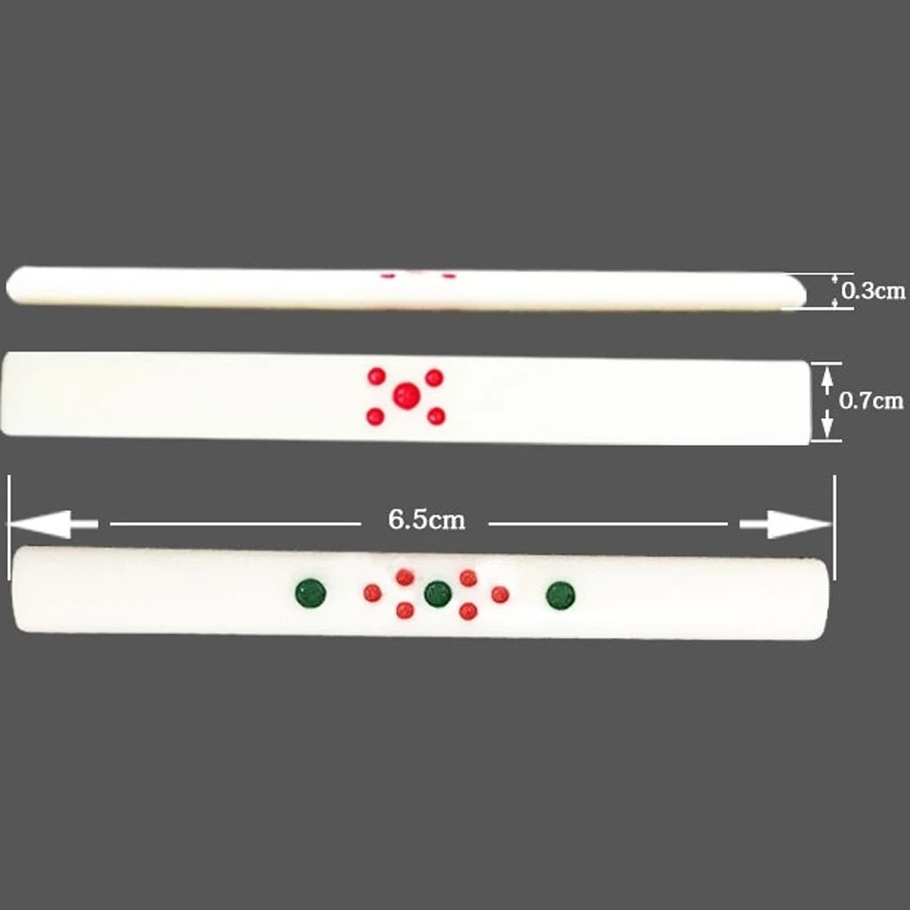 Three Rattan sticks with measurement marks showing a length of 6.5 cm and a width of 0.7 cm