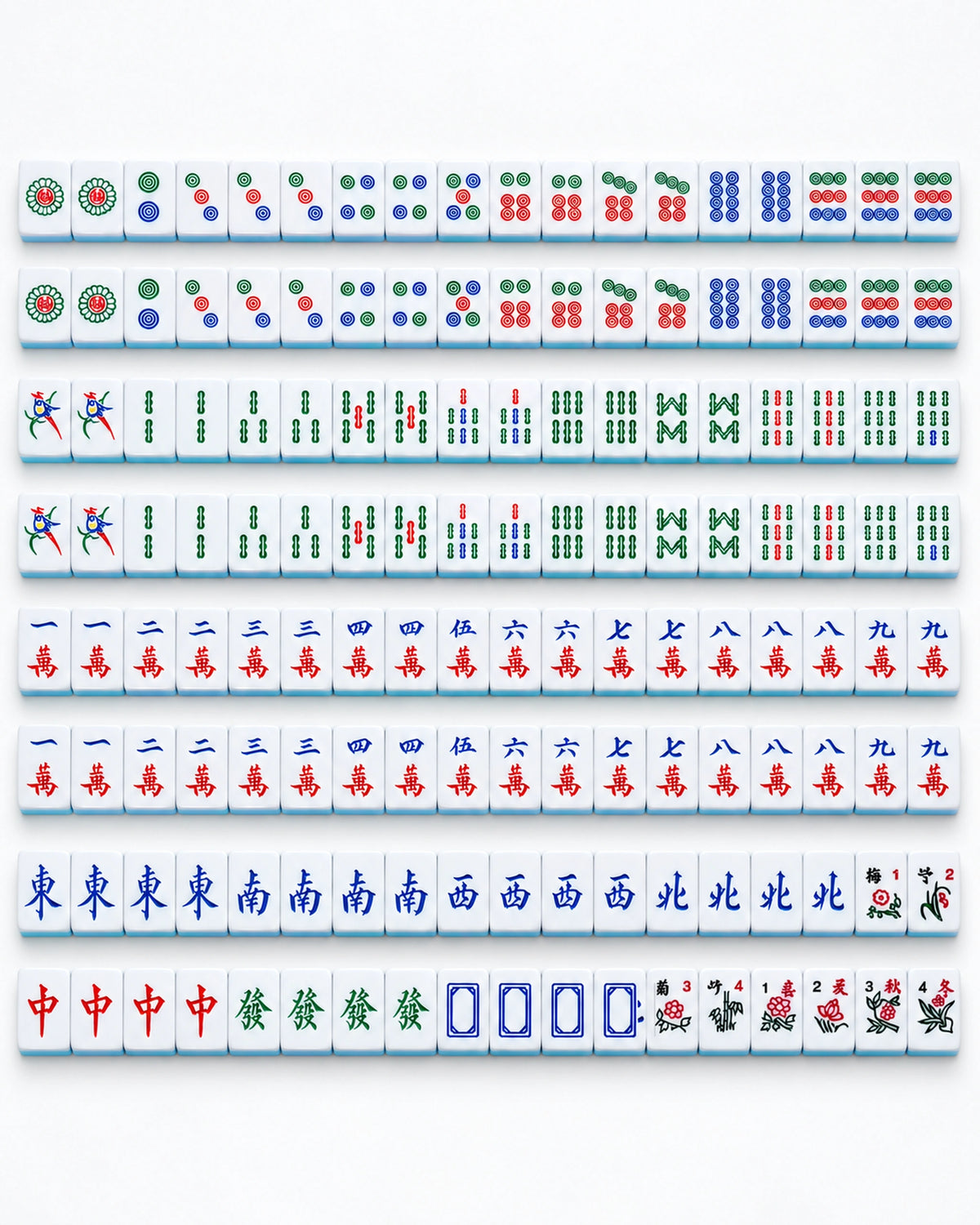 Numbered Mahjong Tiles Set - Saffron — Complete set
