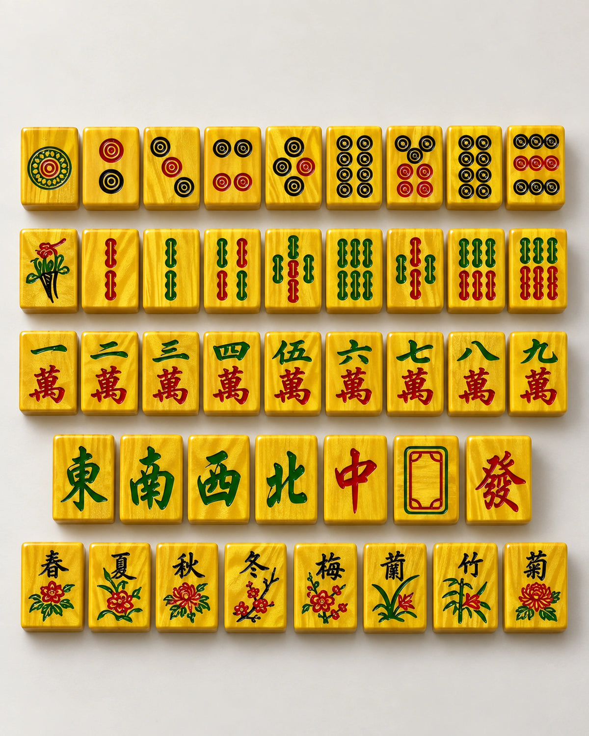 Redwood Mahjong Set - Gamboge — Compact overview