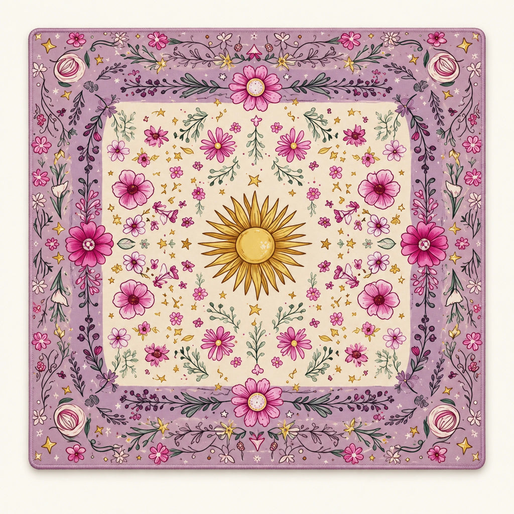 Solara bohemian sun floral American mahjong mat packshot