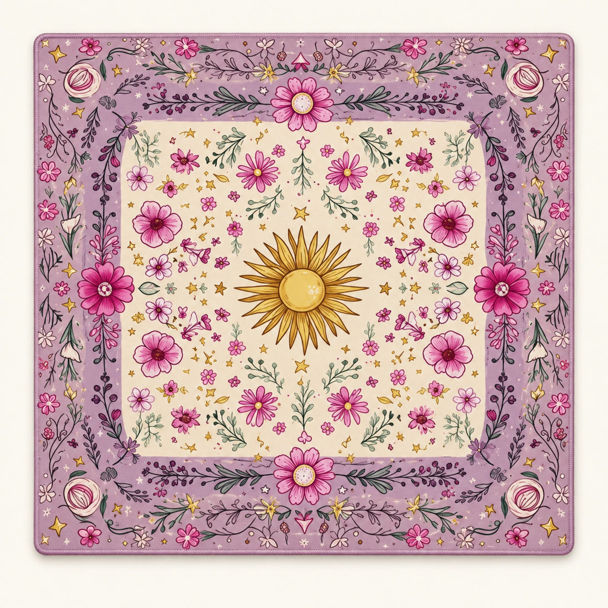 Solara bohemian sun floral American mahjong mat packshot