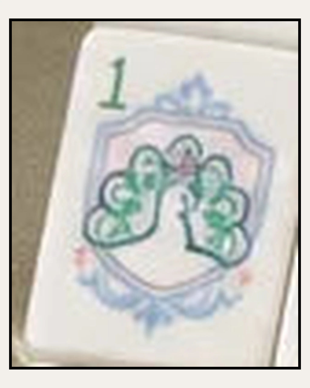 Sylvan - Layered Mahjong Tiles - Willow Green Backs - Single view