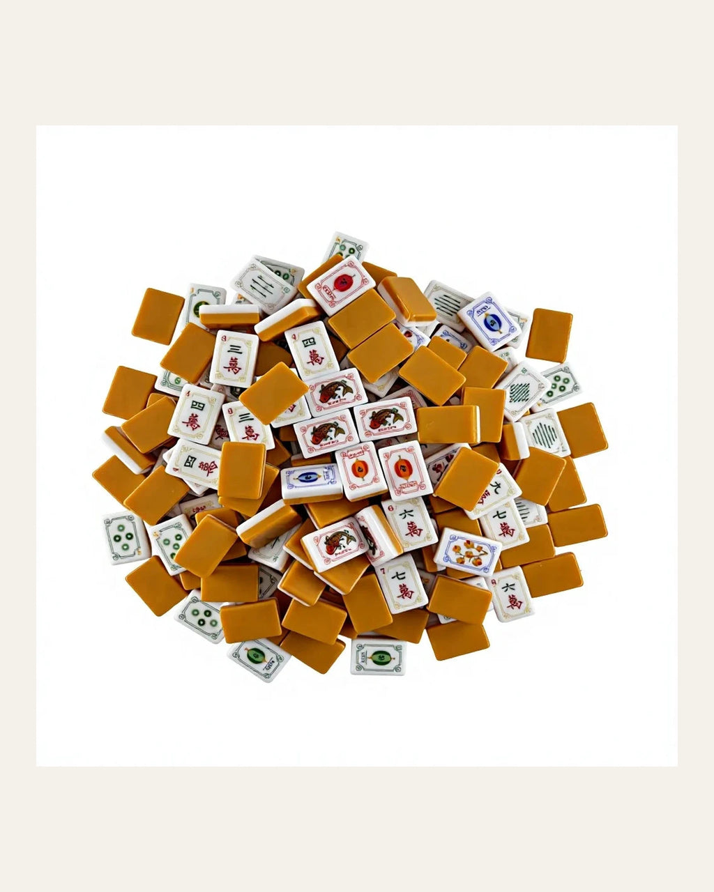 Turmeric - Mahjong Set with Mat - Mustard Backs and Koi Jokers - Compact view