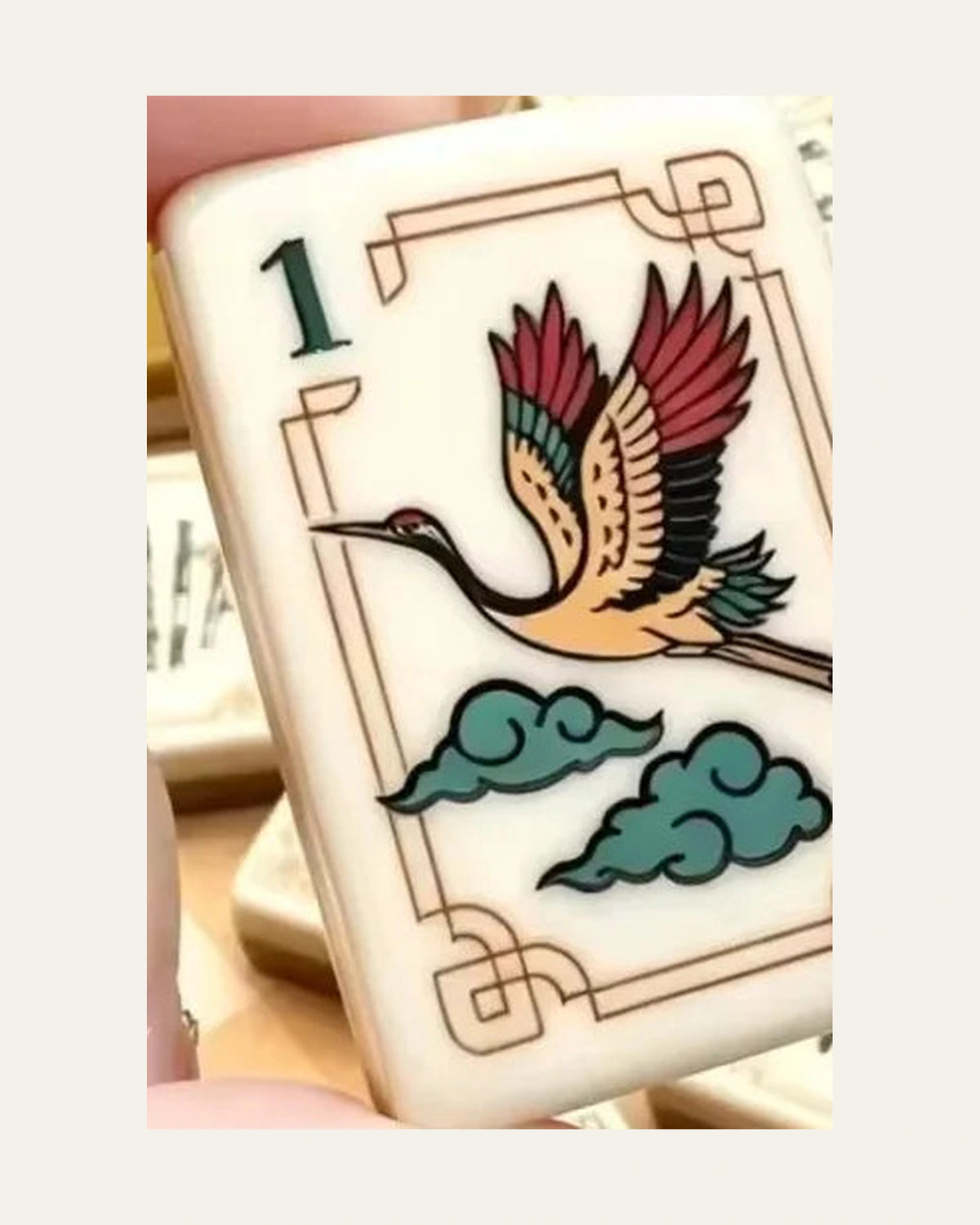 Turmeric - Mahjong Set with Mat - Mustard Backs and Koi Jokers - Single view