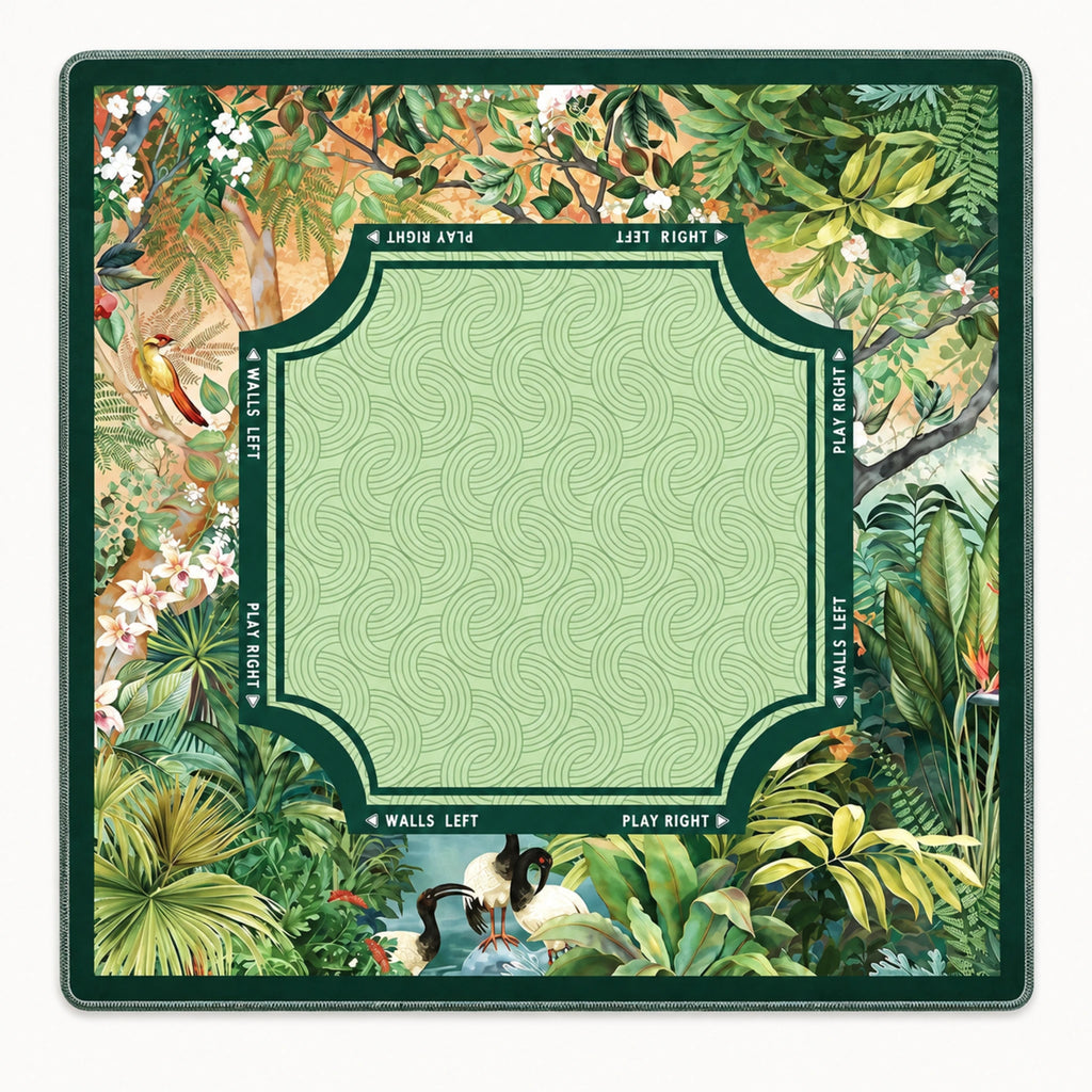 Verdant tropical plant American mahjong table mat packshot