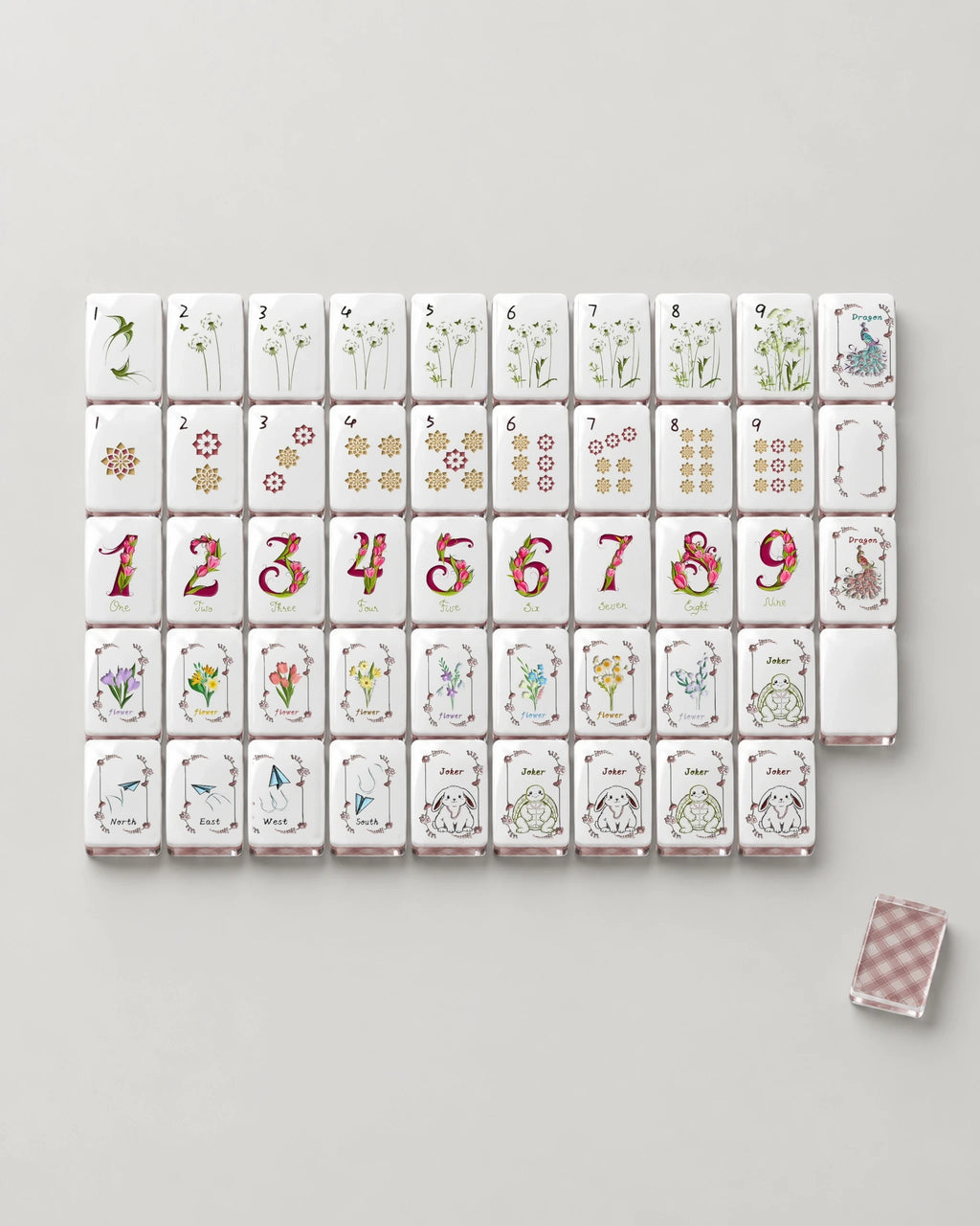 Verna - Floral Mahjong Tiles - Spring Garden Artwork - Compact view