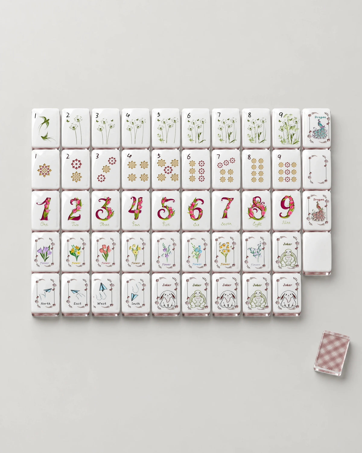 Verna - Floral Mahjong Tiles - Spring Garden Artwork - Compact view